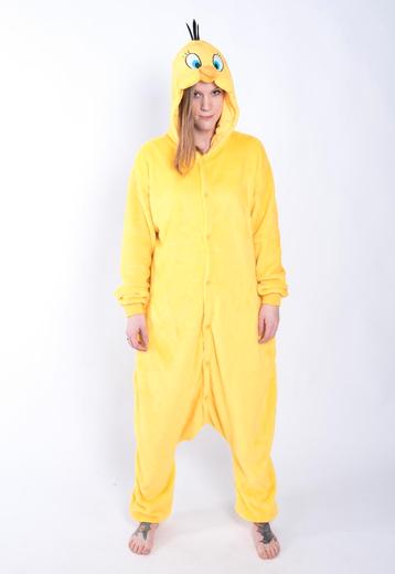Onesie Tweety Pak Kind 128-134 Kanarie Vogel Kostuum Jumpsui, Ophalen of Verzenden