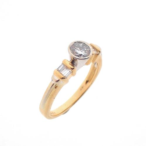 18 Krt. Bicolor ring met diamanten | 0,54 ct., Handtassen en Accessoires, Ringen, Dame, Met edelsteen, Overige kleuren, Gebruikt