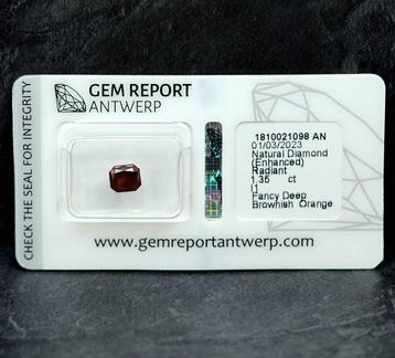 1 pcs Diamant (Kleurbehandeld) - 1.35 ct - Radiant - Fancy beschikbaar voor biedingen