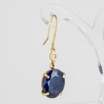 Oorbellen - 18 karaat Geel goud - 4.06ct. tw. Saffier -, Nieuw
