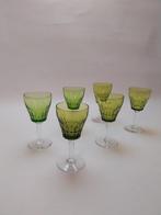 Val Saint Lambert - Wijnglas (6) - Kristal - Smaragdgroene