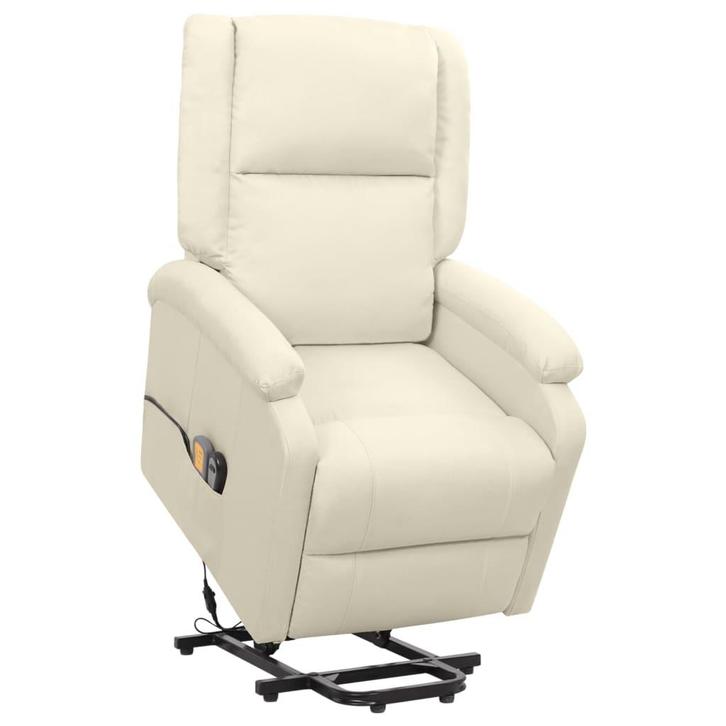 vidaXL Sta-op-massagestoel stof crèmekleurig, Huis en Inrichting, Stoelen, Nieuw, Verzenden