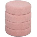 TRUUSK Teddyfleece Hocker - Rond Design - Sterk Metalen Fram, Verzenden, Nieuw