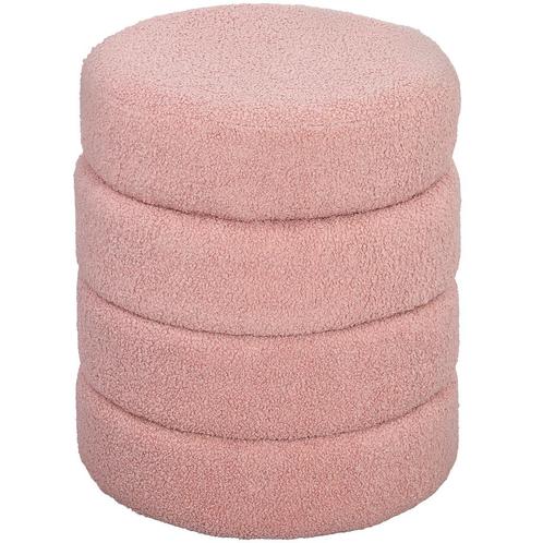 TRUUSK Teddyfleece Hocker - Rond Design - Sterk Metalen Fram, Huis en Inrichting, Krukjes, Verzenden