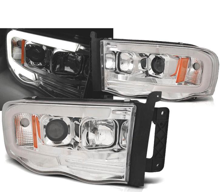 PHARES POUR DODGE RAM 02-06 TUBE LED CHROMÉ, Autos : Pièces & Accessoires, Éclairage, Envoi