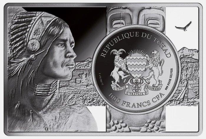Tsjaad, Verenigde Staten. 1000 Francs , American Buffalo, Postzegels en Munten, Munten | Europa | Niet-Euromunten
