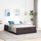 vidaXL Bedframe Donkerbruin 140 x 200 cm Stof, Huis en Inrichting, Slaapkamer | Bedden, Verzenden, Nieuw