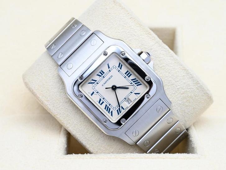 Cartier Santos Ref. 987901 Year 2000s (Box), Handtassen en Accessoires, Horloges | Heren, Staal, Zo goed als nieuw, Goud, Overige merken