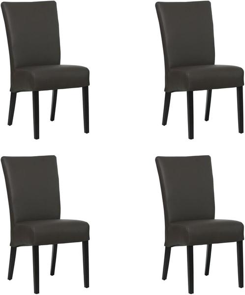 Set van 4 Donkerbruine leren landelijke eetkamerstoelen -, Huis en Inrichting, Stoelen, Overige kleuren, Vier, Nieuw, Leer, Ophalen of Verzenden