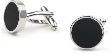 Manchetknoop Studs Rond Zilver Zwart maat  Heren beschikbaar voor biedingen