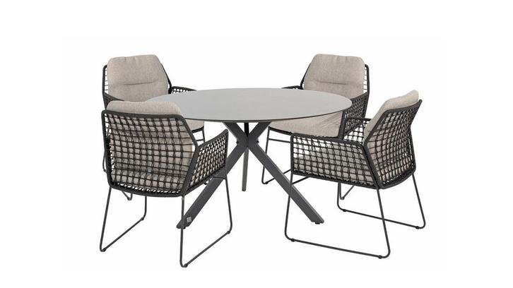 Taste by 4 Seasons Rhodos tuinset met Locarno tafel HPL blad, Tuin en Terras, Tuinsets en Loungesets