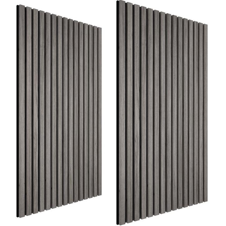 tectake Akoestische panelen Sonic Wall houtlook - lichtgrijz, Huis en Inrichting, Bureaus, Verzenden