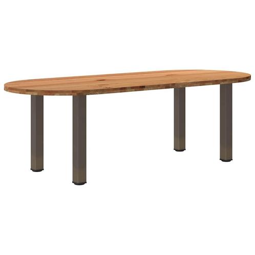 vidaXL Eettafel 240x100x74 cm ovaal massief eikenhout, Huis en Inrichting, Tafels | Eettafels, Nieuw, Verzenden