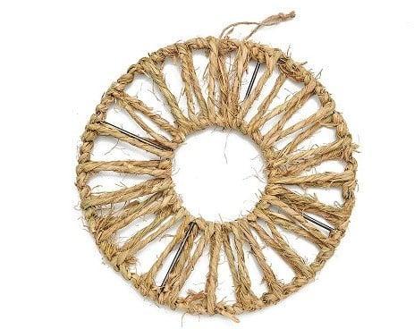 Metalen ring met Raffia krans 38 cm per stuk, Huis en Inrichting, Woonaccessoires | Kunstplanten en Kunstbloemen, Nieuw