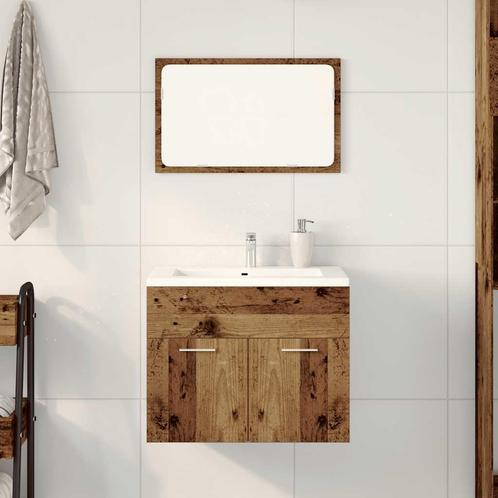 vidaXL 2-delige Badkamermeubelset bewerkt hout oud, Huis en Inrichting, Badkamer | Badkamermeubels, Nieuw, Verzenden
