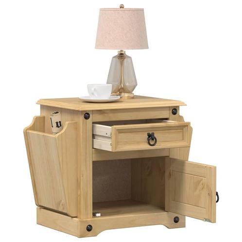 vidaXL Nachtkastje Corona 45x35x47,5 cm massief grenenhout, Huis en Inrichting, Slaapkamer | Nachtkastjes, Nieuw, Verzenden