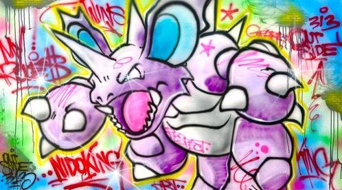 Outside313 - Nidoking - PoKemon Go series, Antiek en Kunst, Kunst | Schilderijen | Modern