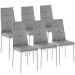 tectake Eetkamerstoelen, kunstleer met strass steentjes - gr, Huis en Inrichting, Stoelen, Verzenden, Nieuw