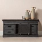 Tv-meubel Mangohout Milan 120 Zwart, Huis en Inrichting, 100 tot 150 cm, Verzenden, Nieuw, Minder dan 100 cm