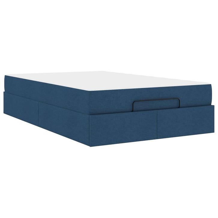 vidaXL Bedframe met matras met matras 2 pcs Blauw Stof, Maison & Meubles, Chambre à coucher | Lits, Envoi