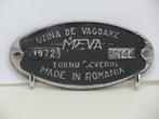 EisenbahnSchild Uzina De Vagoame 1972 Made in Romania, Ophalen of Verzenden, Gebruikt, Overige typen