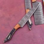 Keukenmes - Hout, Pakka hout, Handgemaakt gevouwen staal -, Antiek en Kunst