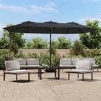 vidaXL Parasol dubbel 449x265 cm antracietkleurig, Tuin en Terras, Verzenden, Nieuw
