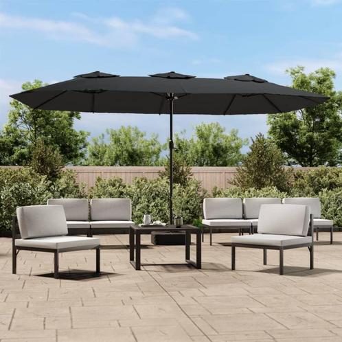 vidaXL Parasol dubbel 449x265 cm antracietkleurig, Tuin en Terras, Parasols, Nieuw, Verzenden