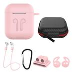 6 in 1 Kit voor AirPods 1 / 2 Roze - Hoesje / Anti-Lost, Verzenden, Nieuw
