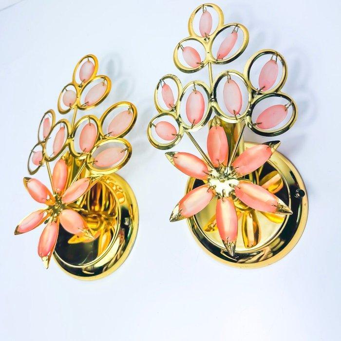 Wandkandelaar - Glas, Messing, Antiek en Kunst, Curiosa en Brocante