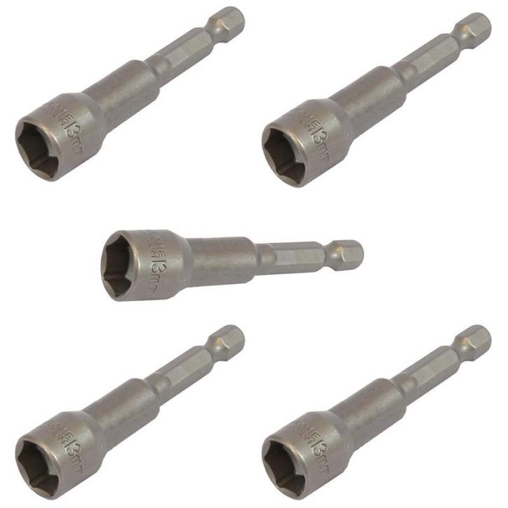 Set van 5 dop bit adapters 1/4 sleutelwijdte 13 mm. lengte, Bricolage & Construction, Boîtes à outils, Enlèvement ou Envoi