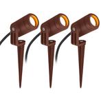 Tuinspots 3x Mini LED Spike Tuinspot Corten Tuinverlichting, Tuin en Terras, Verzenden, Minder dan 50 watt, Staande lamp, Nieuw