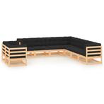 vidaXL 9-delige Loungeset met antracietkleurige kussens, Tuin en Terras, Verzenden, Nieuw, Loungeset