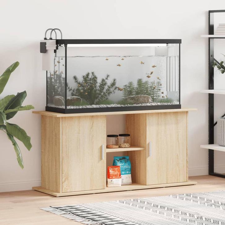 vidaXL Aquariumstandaard Sonoma Eiken 121x41x58 cm Bewerkt, Dieren en Toebehoren, Vissen | Aquaria en Toebehoren, Nieuw, Verzenden