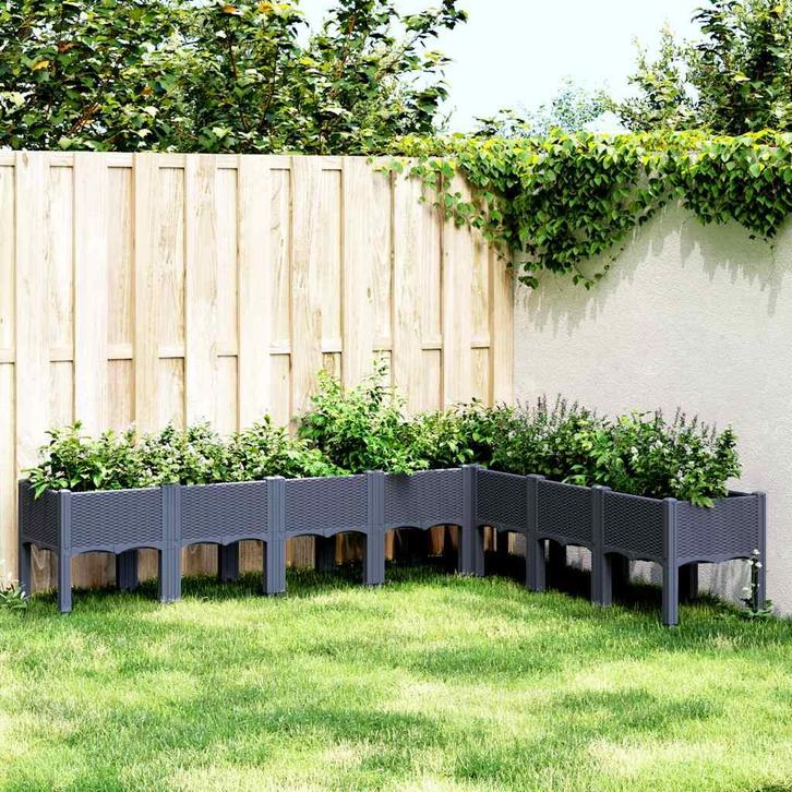 vidaXL Plantenbak met poten 200x160x42 cm polypropeen, Tuin en Terras, Bloempotten, Nieuw, Verzenden