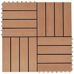 vidaXL Terrastegels 30x30 cm 1 m² HKC teakkleur 11 st, Verzenden, Nieuw