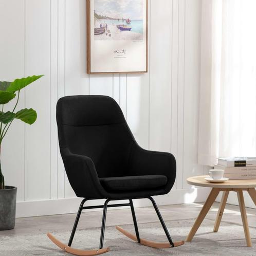vidaXL Schommelstoel stof zwart, Huis en Inrichting, Stoelen, Nieuw, Verzenden