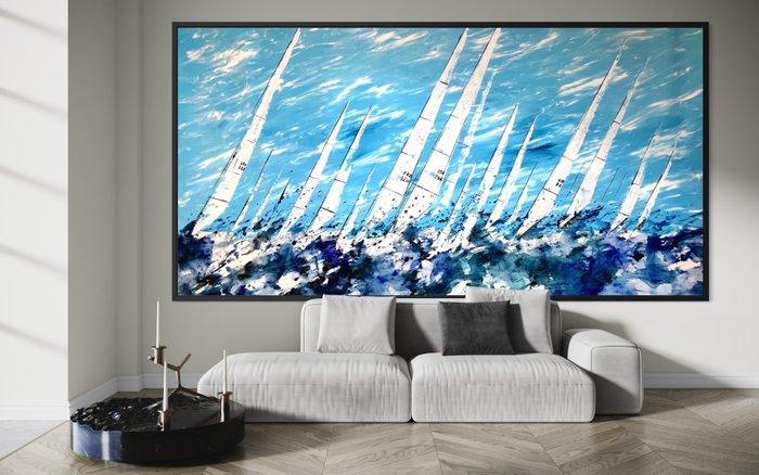 VOLHA - Regatta -XXL-Handmade, Antiek en Kunst, Kunst | Schilderijen | Modern