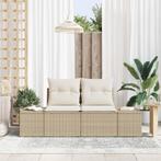 vidaXL Tuin Sofa met kussen Beige 123 x 62 x 69cm poly, Verzenden, Nieuw