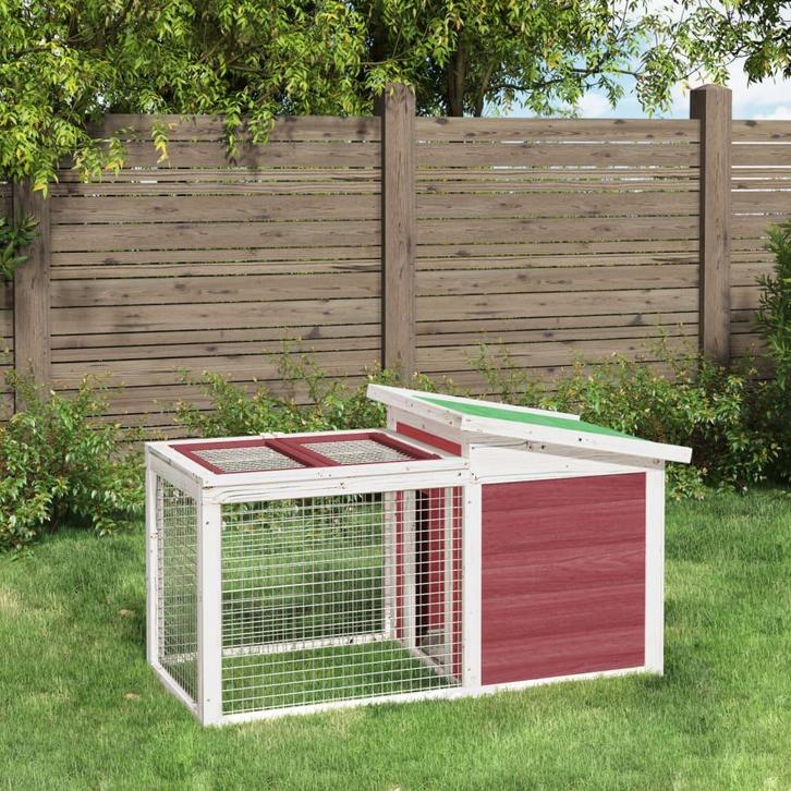 vidaXL Konijnenhok 100,5x54x55 cm massief grenenhout, Animaux & Accessoires, Rongeurs & Lapins | Cages & Clapiers, Envoi