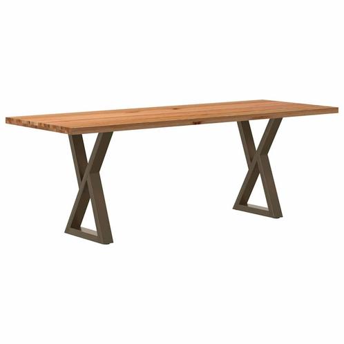vidaXL Eettafel rechthoekig 220x80x74 cm massief eikenhout, Huis en Inrichting, Tafels | Eettafels, Nieuw, Verzenden