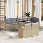 vidaXL Tuinbank Set 9 pcs beige en lichtgrijs 100 x 55 x 73, Verzenden, Nieuw