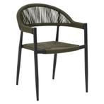 Stoel | VOLGA | Aluminium Rotan/Aluminium | Green | Zwart, Verzenden, Nieuw in verpakking