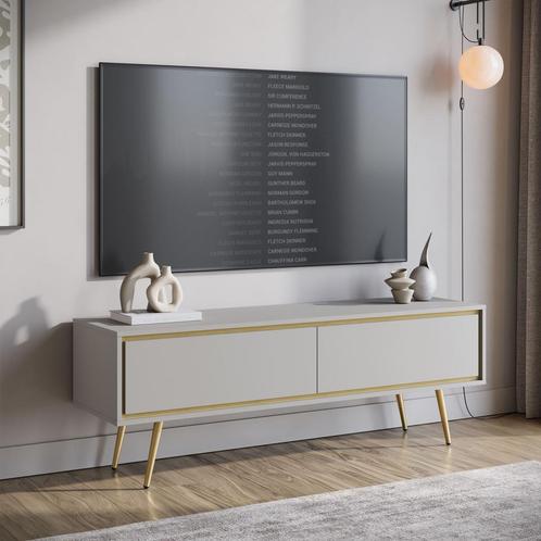 Meubella TV-Meubel beige 150 cm | TV-Kast met kleppen, Huis en Inrichting, Kasten |Televisiemeubels, 25 tot 50 cm, Nieuw, 150 tot 200 cm