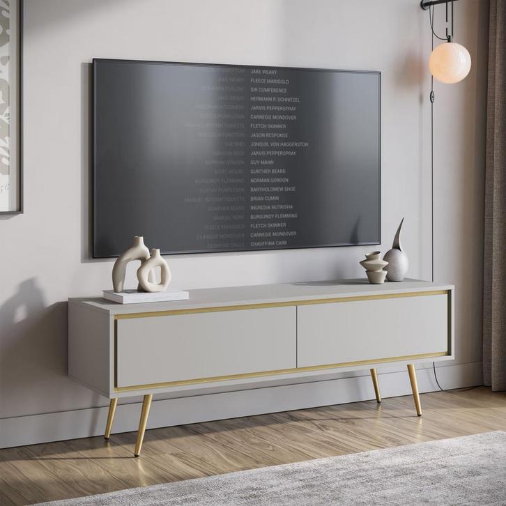 Meubella TV-Meubel beige 150 cm | TV-Kast met kleppen, Huis en Inrichting, Kasten |Televisiemeubels, 25 tot 50 cm, Nieuw, 150 tot 200 cm