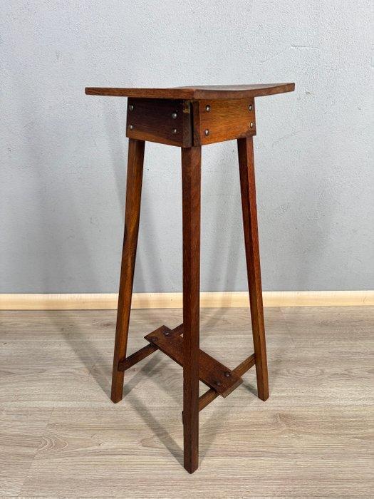 Art Deco eikenhouten plantentafel met metalen details -, Antiek en Kunst, Curiosa en Brocante