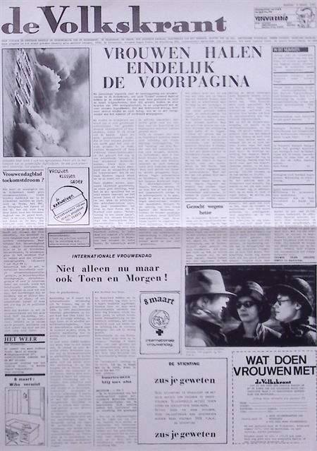 vintage poster vrouwenrechten - Volkskrant 1982 (Posters), Verzamelen, Posters, Nieuw, Overige onderwerpen, Met lijst, Verzenden