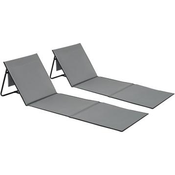tectake Set van 2 strandmatten Mina, flexibele rugleuning, o beschikbaar voor biedingen