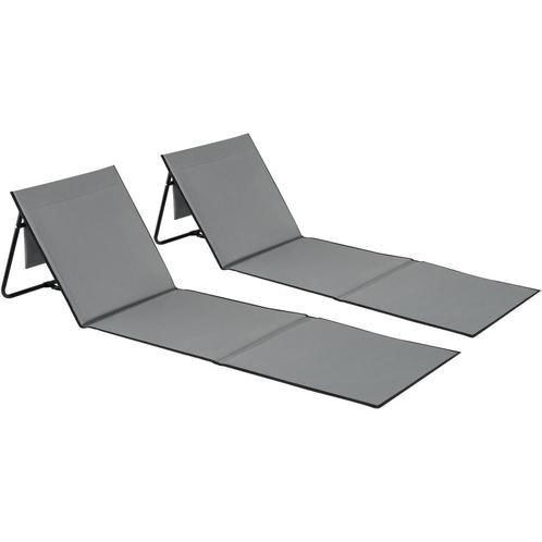 tectake Set van 2 strandmatten Mina, flexibele rugleuning, o, Caravans en Kamperen, Kampeeraccessoires, Verzenden