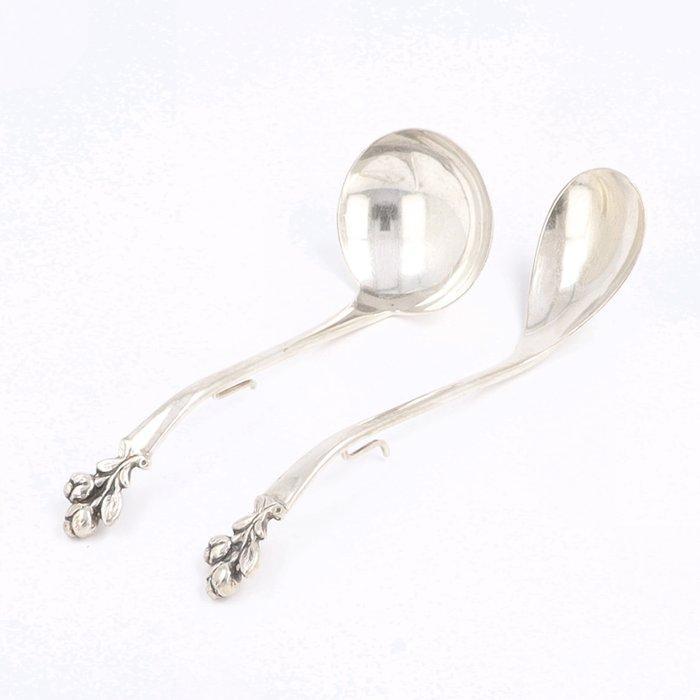 C.F. Wewer - Koffielepel - Jamlepel - Roomlepel - Taartvork, Antiek en Kunst, Antiek | Zilver en Goud